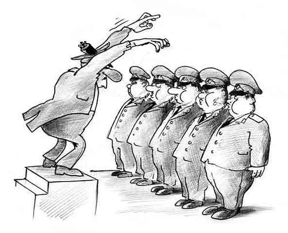 Карикатура военный хор