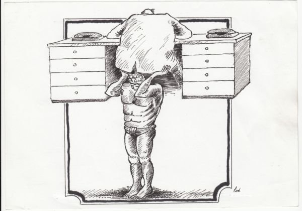 Атланты и кариатиды карикатура