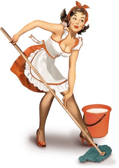 Уборщица со шваброй