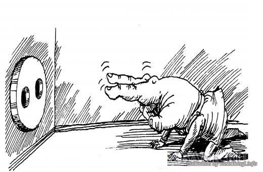 Карикатура на электрика