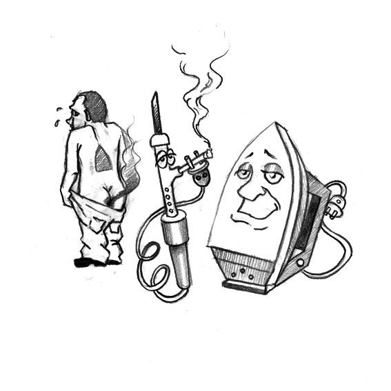 Карикатура больной в кровати