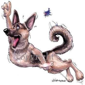 Немецкая овчарка шарж