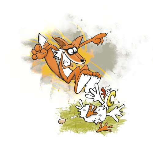 Лисичка карикатура