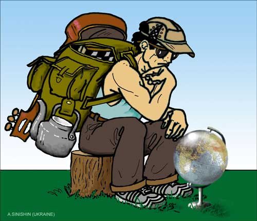 Немецкий турист карикатура