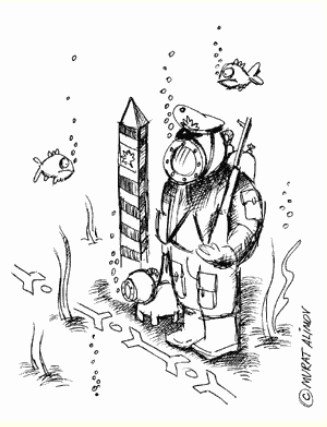 Граница на замке карикатура