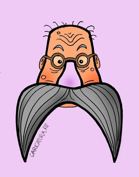 Усатый человек карикатура