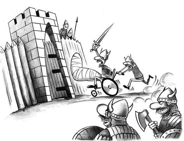 Осада крепости карикатура