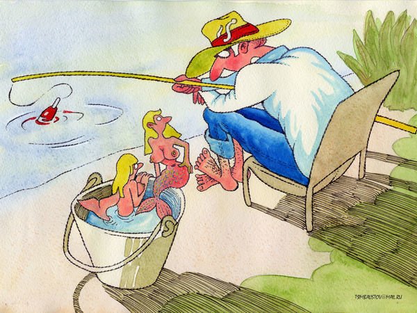 Советские карикатуры про рыбалку