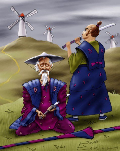 Японский Самурай карикатура