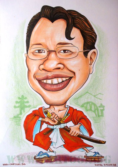 Карикатура самурайка