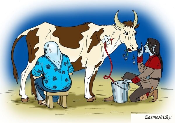 Корова карикатура