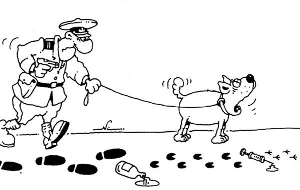 Карикатура следы преступления