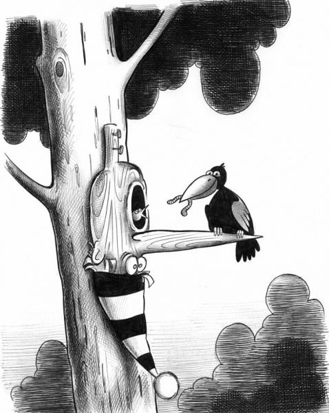 Дупло карикатура