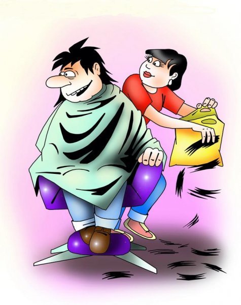 Карикатура в парикмахерской