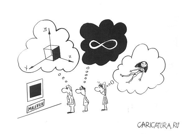 Карикатура на черный квадрат Малевича