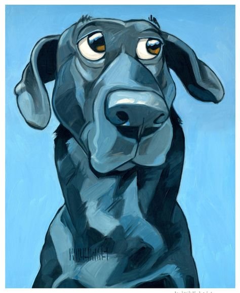 Серьезная собака рисунок