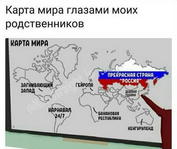Карта мира глазами моих родственников