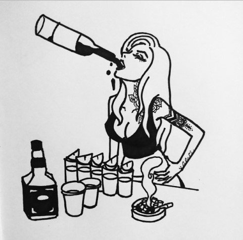 Алкоголик карикатура