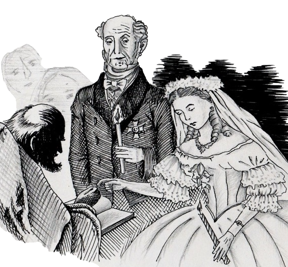 Неравная свадьба, карикатура