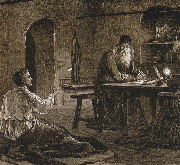 Борис Годунов ночь келья в Чудовом монастыре