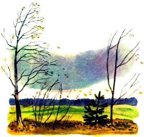 Фёдор Тютчев стихотворение "листья", иллюстрация