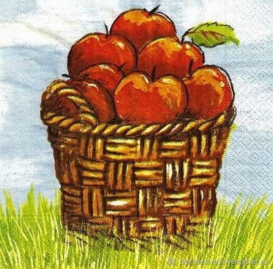 Рисование яблоки в корзинке