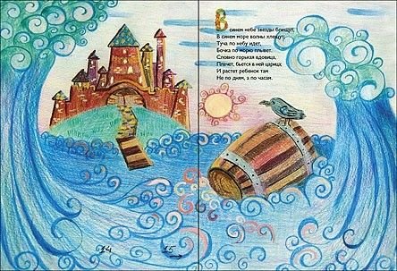 Бочка по морю плывет раскраска