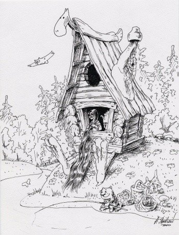 Избушка бабы яги раскраска