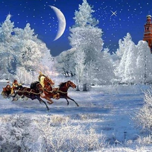 Снег серебрится