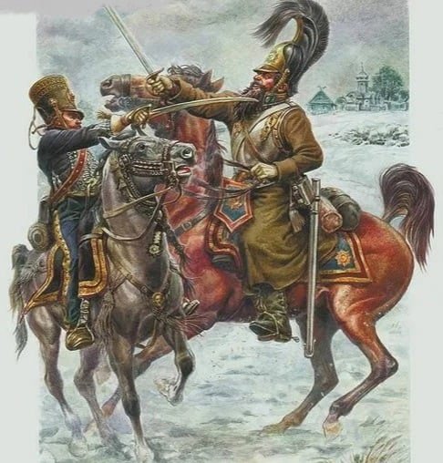 Русские гусары художник Олег Пархаев