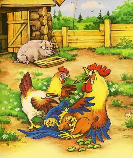 Русские сказки петушок и бобовое зернышко