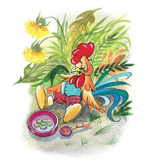 Петушок и бобовое зернышко иллюстрации