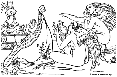 Рисунок к поэме Гомера Одиссея