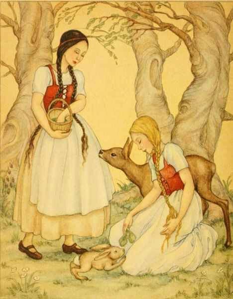 Братья Гримм Беляночка и Розочка иллюстрации