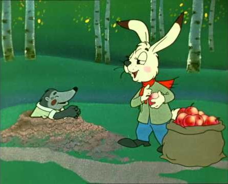 Сутеев мешок яблок заяц