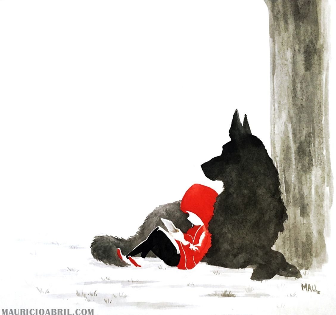 Красная шапочка и волк иллюстрации