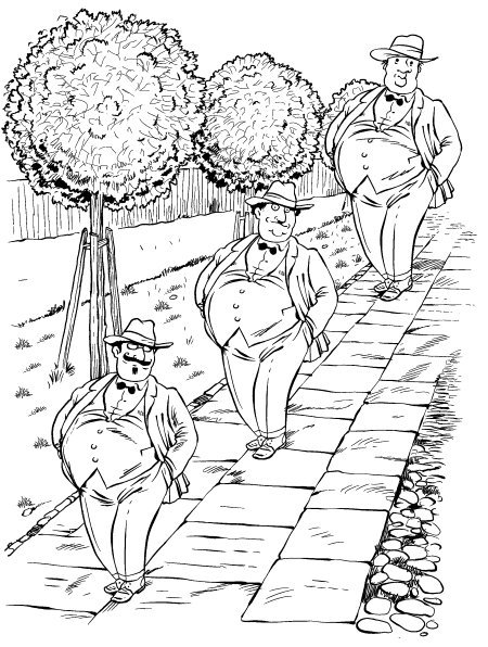 Три толстяка Суок раскраска