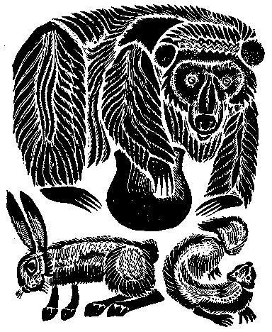 Горностай и заяц Алтайская сказка иллюстрации