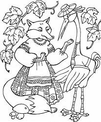 Иллюстрация к сказке лиса и журавль 1 класс