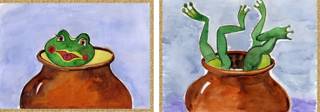Иллюстрации к сказке две лягушки Пантелеев