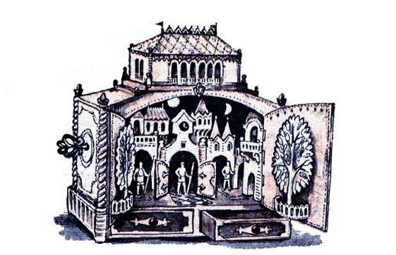 Табакерка из сказки городок в табакерке раскраска