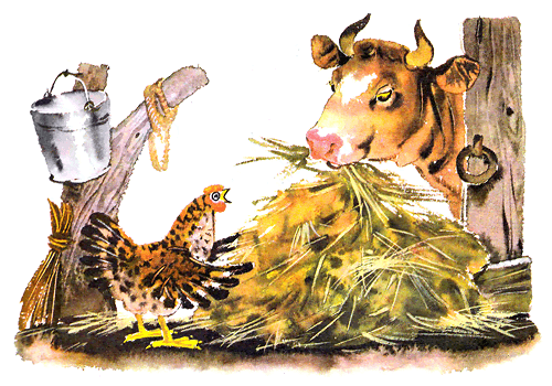 Иллюстрация к сказке петушок и бобовое зернышко