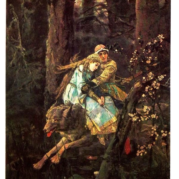 По картине в. м. Васнецова "Иван Царевич на сером волке"