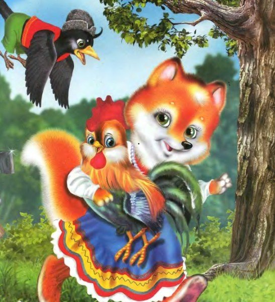 Сказка кот Дрозд петух и лиса