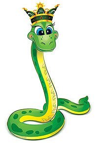Змея с короной на голове