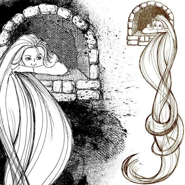 Рапунцель в башне братья Гримм