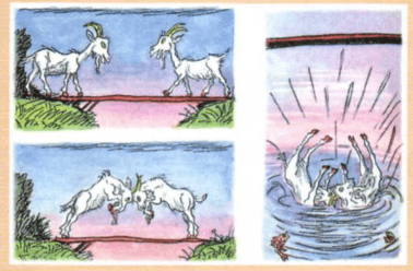 Две козы басня Лафонтена