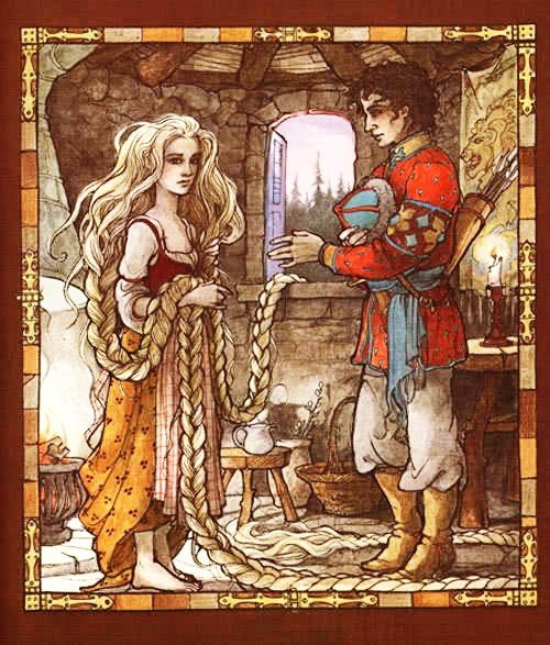 Иллюстрации к сказке рапунцель братьев гримм (48 фото)