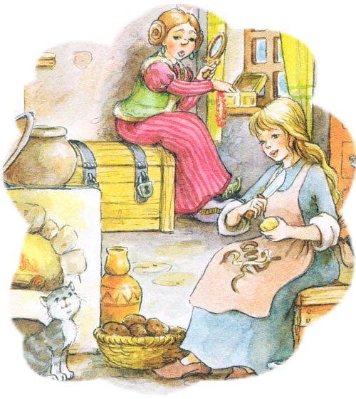 Дочь и падчерица сказка