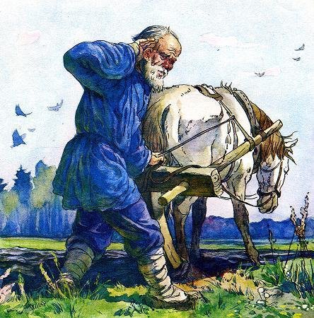 Лев толстой пашет поле